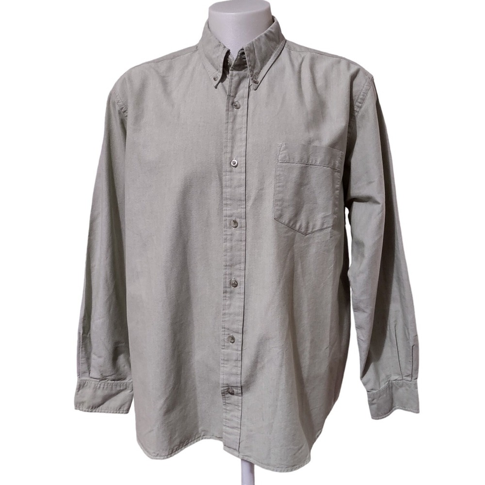 Eddie Bauer Shirt Men's XLarge Long Sleeve Button Up Relaxed Fit Denim Pocket